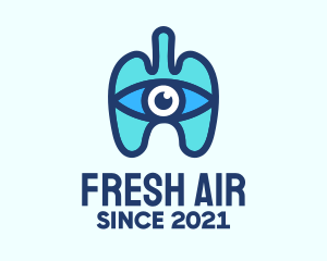 Blue Respiratory Eye Lungs logo design