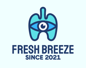 Blue Respiratory Eye Lungs logo design