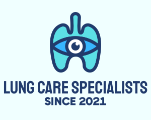 Blue Respiratory Eye Lungs logo design