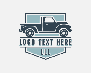 Retro - Pick Up Truck Transport logo design