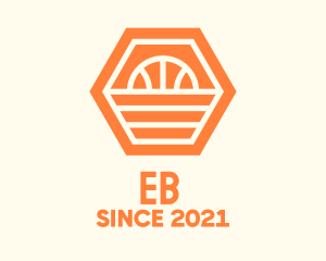 Geometric - Orange Hexagon Basketball logo design