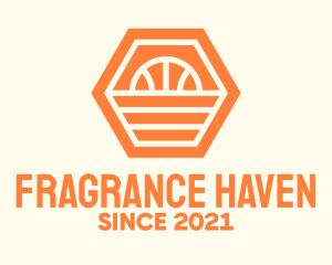 Orange Hexagon Basketball logo design