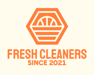 Orange Hexagon Basketball logo design