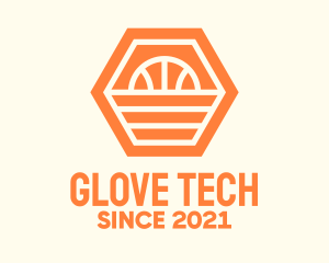 Orange Hexagon Basketball logo design