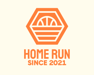 Orange Hexagon Basketball logo design