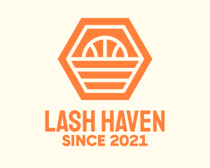 Orange Hexagon Basketball logo design