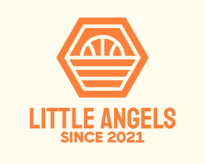 Orange Hexagon Basketball logo design