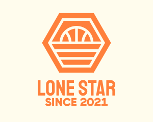 Orange Hexagon Basketball logo design