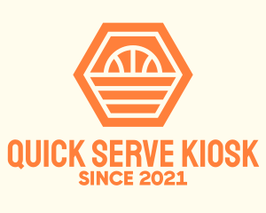 Orange Hexagon Basketball logo design