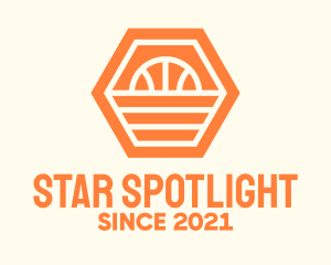 Orange Hexagon Basketball logo design