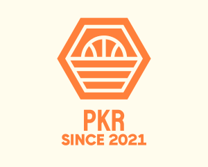 Orange Hexagon Basketball logo design