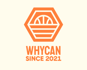 Orange Hexagon Basketball logo design