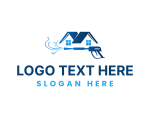 Water Spray - Clean House Washer logo design