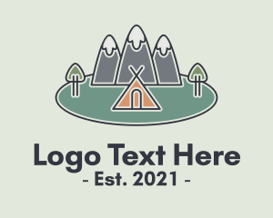 Trekking - Snowy Mountain Tent logo design