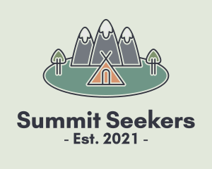 Mountaineering - Snowy Mountain Tent logo design