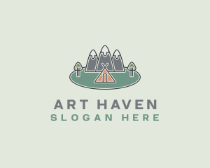 Snowy Mountain Tent logo design