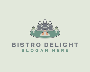 Snowy Mountain Tent logo design