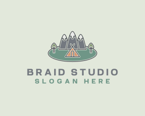 Snowy Mountain Tent logo design