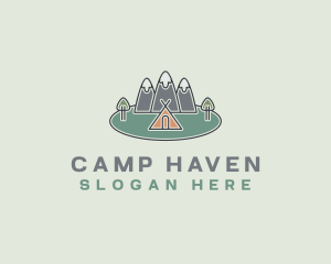 Tent - Snowy Mountain Tent logo design