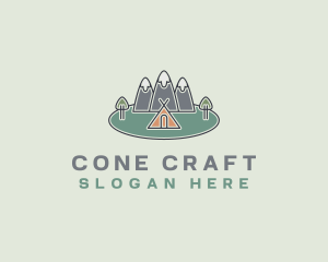 Snowy Mountain Tent logo design