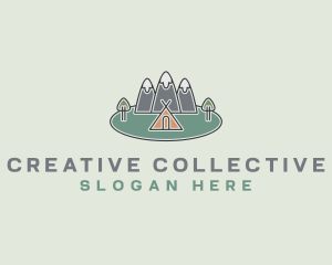 Snowy Mountain Tent logo design