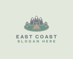 Snowy Mountain Tent logo design