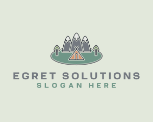 Snowy Mountain Tent logo design