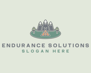 Snowy Mountain Tent logo design