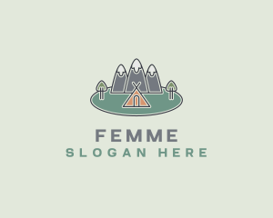 Snowy Mountain Tent logo design