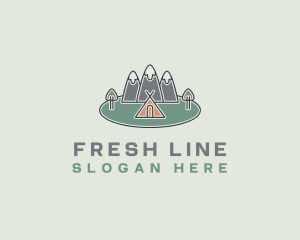 Snowy Mountain Tent logo design