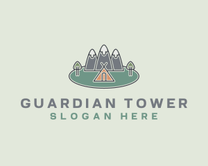 Snowy Mountain Tent logo design