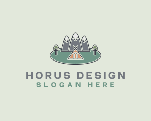 Snowy Mountain Tent logo design