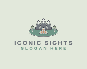 Snowy Mountain Tent logo design