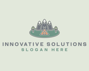 Snowy Mountain Tent logo design