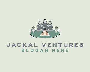 Snowy Mountain Tent logo design