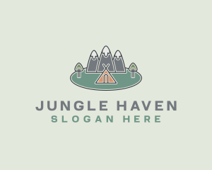 Snowy Mountain Tent logo design