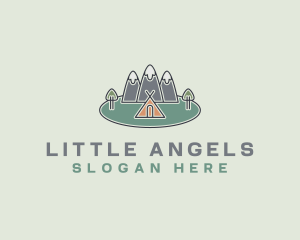 Snowy Mountain Tent logo design