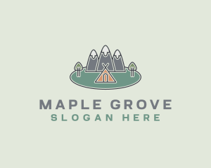 Snowy Mountain Tent logo design