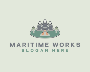 Snowy Mountain Tent logo design