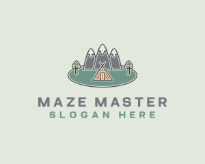 Snowy Mountain Tent logo design