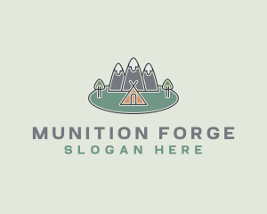 Snowy Mountain Tent logo design