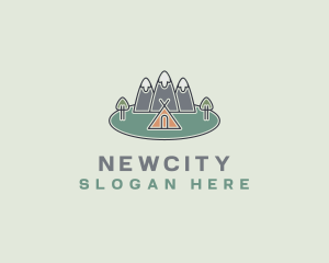 Snowy Mountain Tent logo design