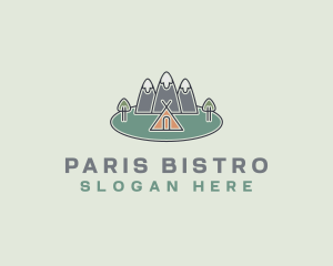 Snowy Mountain Tent logo design