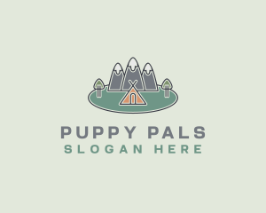 Snowy Mountain Tent logo design