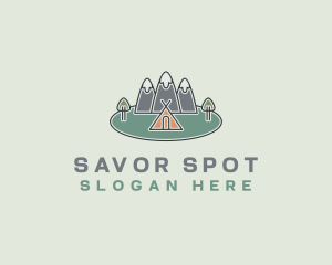 Snowy Mountain Tent logo design