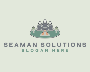 Snowy Mountain Tent logo design