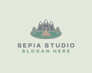 Snowy Mountain Tent logo design