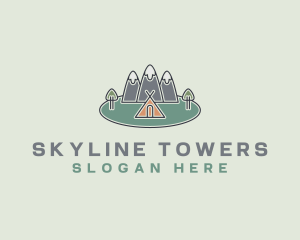 Snowy Mountain Tent logo design