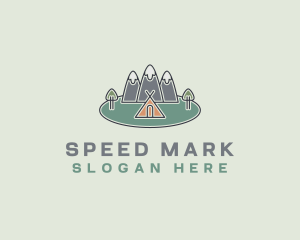 Snowy Mountain Tent logo design