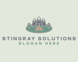 Snowy Mountain Tent logo design